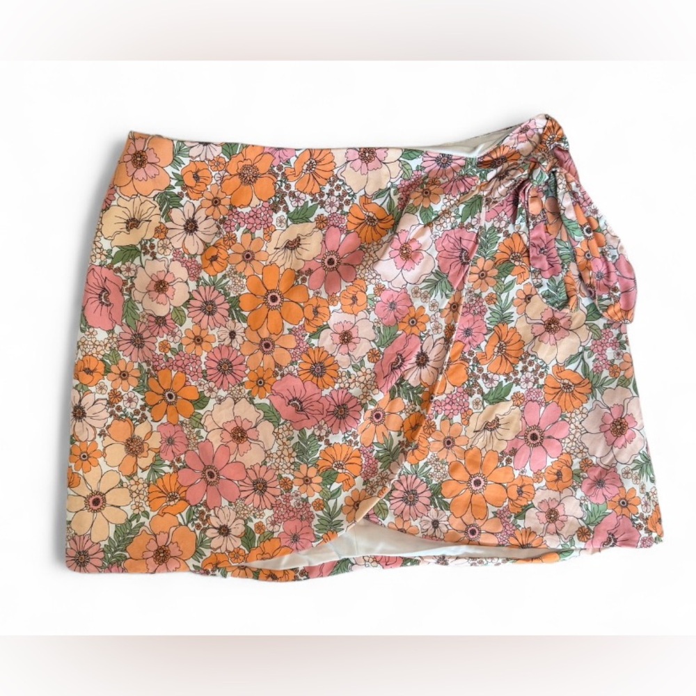 Gianni Bini Floral Mini Skirt with Side Knot